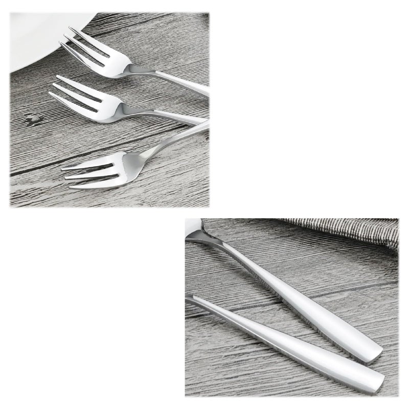 HOMMP 16 Pieces Stainless Steel 3-tine Dessert Fork, Cake Fruit Fork Set - Image 3